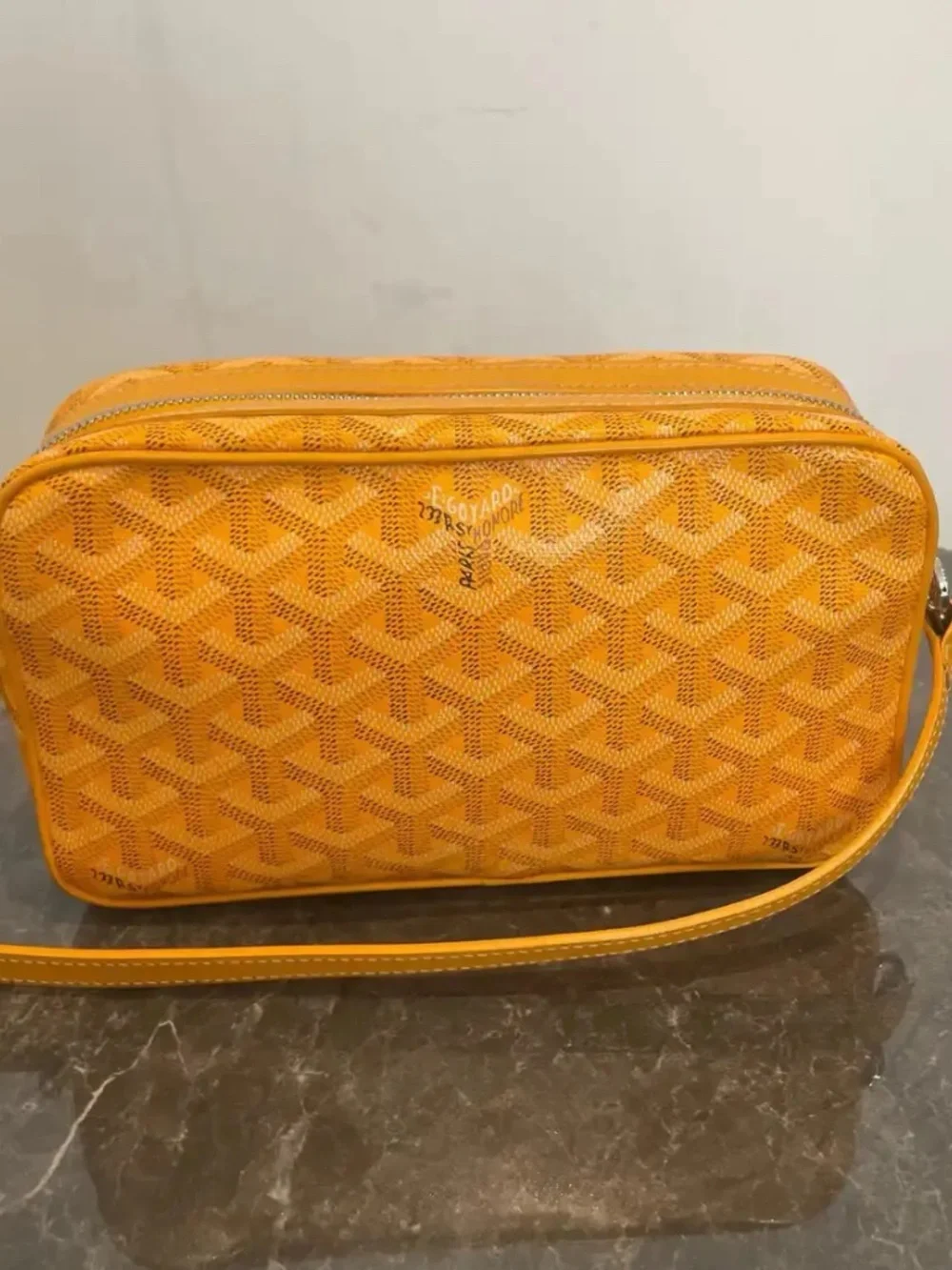 GOYARD Cap-Vert Small yellow coated canvas print crossbody bag
